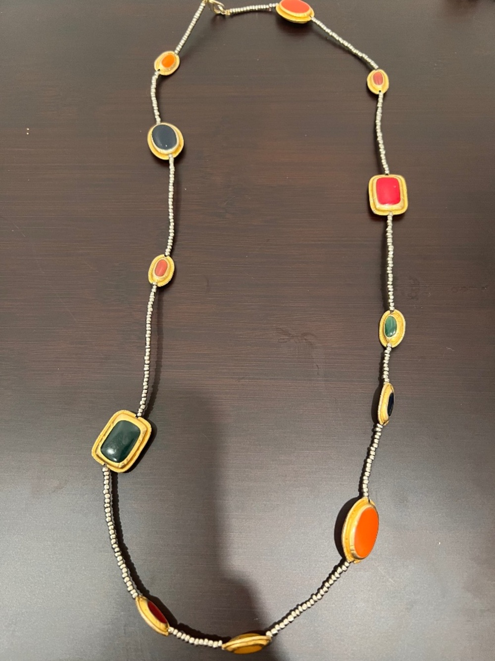 Textured bead colorful necklace